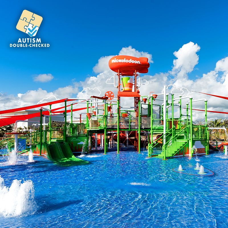 A Water Park With A Slide
